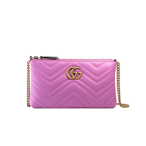GUCCI-443447 5554 구찌 GG Marmont 핑크 마틀라세 가죽 미니 체인 백