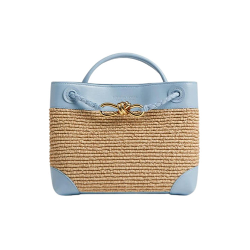 [스페셜오더]BOTTEGA VENETA-827478 보테가 베네타 블루 라피아 스몰 안디아모