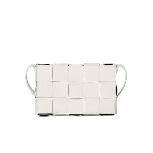 [스페셜오더]BOTTEGA VENETA-578004 보테가 베네타 비앙코 네로 인트레치아토 크로스 바디 카세트백