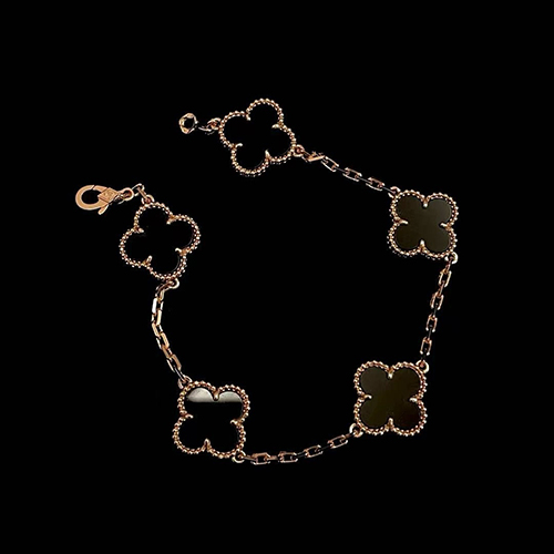 [스페셜오더]VAN CLEEF ARPELS-VCARP2 반클리프 로즈 골드/블랙 빈티지 알함브라 브레이슬릿