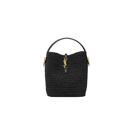 [스페셜오더]SAINT LAURENT-773991 생 로랑 블랙 우븐 라피아 le 37 버킷 백