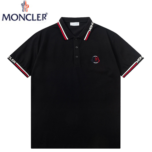 MONCLER-04018 몽클레어 블랙 스트라이프 장식 폴로 티셔츠 남성용