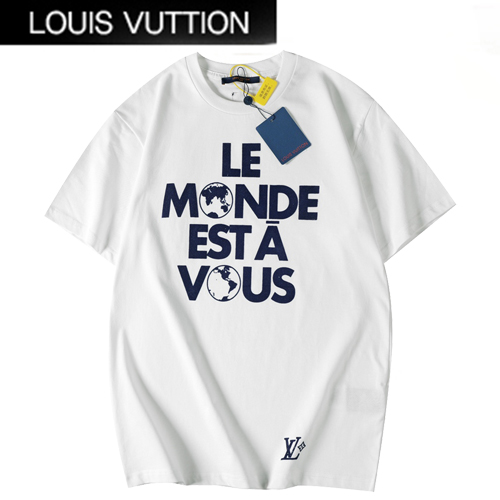 LOUIS VUITTON-05068 루이비통 화이트 패치 장식 티셔츠 남여공용