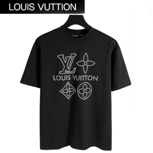 LOUIS VUITTON-05178 루이비통 블랙 스터드 장식 티셔츠 남여공용
