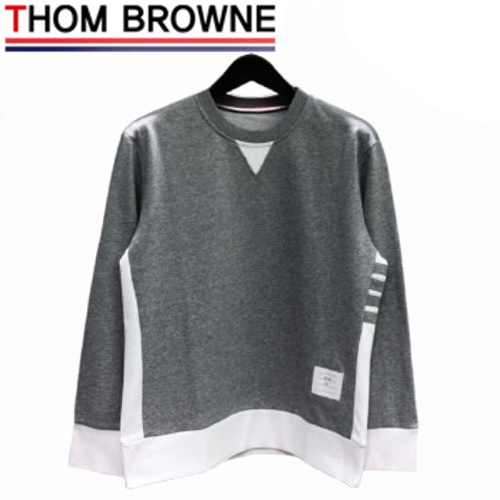 THOM BROWNE-08208 톰 브라운 그레이 스트라이프 장식 스웨트셔츠 남성용