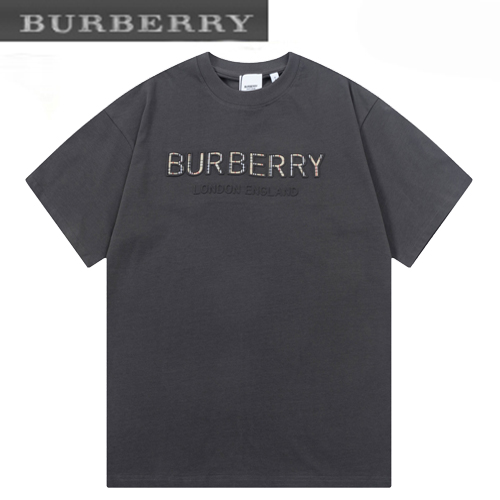 BURBERRY-04018 버버리 그레이 아플리케 장식 티셔츠 남여공용