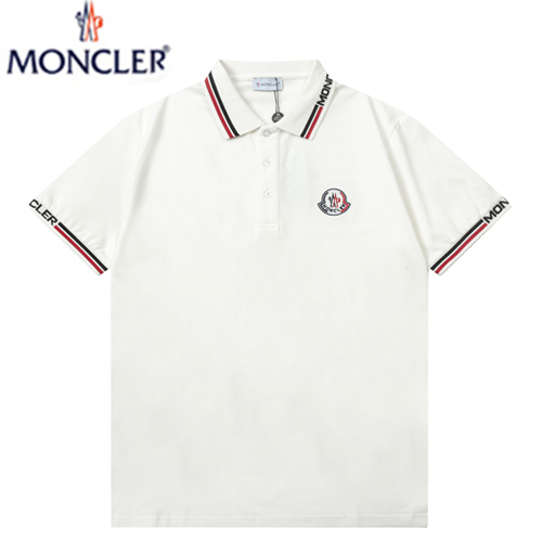 MONCLER-04019 몽클레어 화이트 스트라이프 장식 폴로 티셔츠 남성용