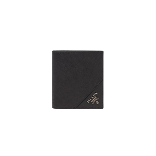 [스페셜오더]PRADA-2MO004 프라다 블랙 사피아노 가죽 반지갑